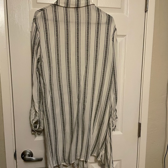 SOLD Alythea Striped Shirt Dress Tunic Ties in front - Picture 3 of 10